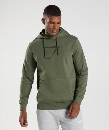 Gymshark Sharkhead Infill Hoodie Herr Olivgröna | SE 3575MQZ